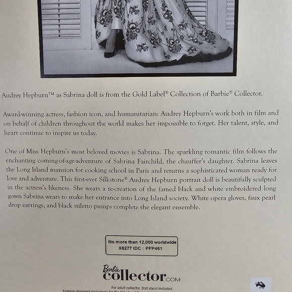 Audrey Hepburn Barbie Silkstone Gold Label 2012 Mattel - Picture 4 of 7